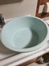 福爱家洗脸盆加厚中号37cm泡脚盆洗衣洗菜盆洗手盆塑料盆洗脚盆蓝色单只 实拍图