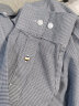 哈吉斯（HAZZYS）男装秋季衬衣双色小千鸟格经典商务休闲衬衫ASCZK12CK03 藏青色NV 180/100A 50 实拍图