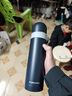 富光 男女士真空不锈钢保温杯 旅行运动水杯子 便携式车载办公茶杯 墨蓝 500ml 实拍图