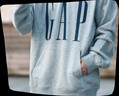 GAP男女装春款logo印花抓绒宽松套头连帽衫卫衣786923 浅灰色 3XL (185/108A) 亚洲尺码 实拍图