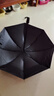 出行必备 晴雨两用简约隔热双人雨伞防紫外线遮阳防晒伞自动大号 8骨黑胶手动（黑色） 实拍图