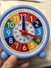 猫太子【明星推荐】钟表钟面模型两针三针联动儿童数学教具一二三年级小学生认识时间闹钟钟点学习文具蓝 实拍图