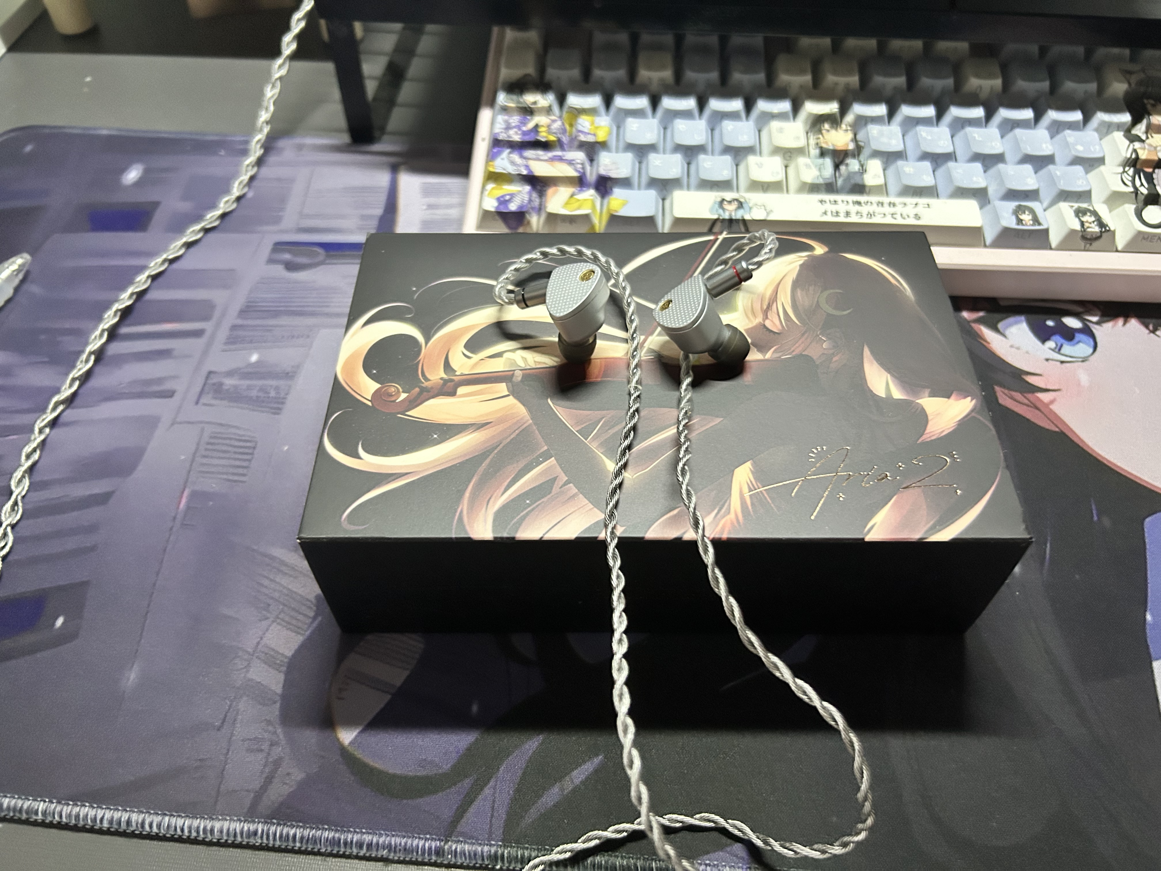 水月雨 Aria2 咏叹调2 真红 有线耳机动圈HIFI发烧入耳式耳塞3.5/4.4可换插头0.78插针全场景耳返 Aria2银+破晓2【解码耳放】 实拍图