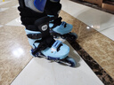 斯威（SWAY）溜冰鞋儿童男女童中小学专业轮滑鞋平花休闲滑冰旱冰鞋成人直排轮 深蓝+头盔护具+一体支架+免系鞋带 M (适合6-12岁)日常鞋码32-36 实拍图