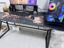 甄严选电脑桌台式电竞桌椅套装组合桌子办公家用桌学习桌书房书桌写字桌 【黑架+黑碳纤纹面】单桌160*70 实拍图