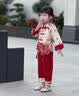 心楠男童汉服套装春装儿童国风中式唐装生日抓周宴宝宝一周岁礼服春秋 红色汉服套装【送金鱼包包】90 晒单实拍图