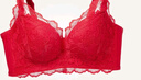 都市丽人本命年内衣女马年无钢圈小胸聚拢胸罩薄款蕾丝红色文胸2B32A6 实拍图