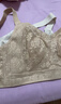 千奈美内衣女大胸显小薄款无痕无钢圈全罩杯收副乳文胸 梨花白 XL 实拍图