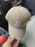【热巴同款】加大棒球帽帽子男女大头围显脸小春夏字母百搭棒球帽 刺绣款-卡其 实拍图