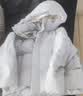 雪中飞羽绒服女短款马卡龙色连帽面包服2025冬新款廓形显瘦保暖 冰川蓝|5338 M /160/84A 实拍图
