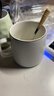 传旗陶瓷马克杯带勺盖咖啡杯牛奶杯早餐杯办公杯男女茶杯描金白400ml 实拍图