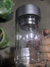 富光双层玻璃杯商务泡茶杯子大容量耐热办公水杯过滤带把银色320ml 实拍图