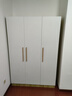 束寻【上门安装】衣柜现代简约实木挂衣杆经济型简易组装出租房卧室 两门80*40*180暖白+胡桃色 自行安装 实拍图