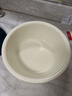 新款圆形家用洗脸盆加厚卫生间厨房洗衣洗菜洗脚宿舍泡脚盆 奶油黄 中号【直径27CM】 实拍图