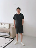 安踏（ANTA） 两件套 运动套装男夏季新款冰丝速干透气运动服父亲节爸爸套装 【店内爆款-清凉冰丝】黑T+梭织五分裤 2XL/185 实拍图