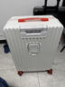 双星（doublestar）高颜值侧开盖行李箱大容量箱女男学生多功能拉杆箱登机密码皮箱子 白撞橙【明日达】可坐人-带杯架 24英寸 -常用旅行 实拍图