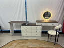 格之图2026新款中古实木梳妆台收纳柜一体现代奶油风简约斗柜卧室梳妆台 80cm白+三斗柜+圆镜+敦敦凳+书桌 实拍图