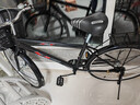 美昱山地自行车男城市自行车学生淑女单车成人实心胎通勤车 三角梁-豪华版-黑色 26寸充气胎【建议160-180cm】 实拍图