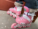 乐秀（ROADSHOW）轮滑鞋儿童专业可调滑冰鞋男女童初学者轮滑鞋3-6-12岁RX1S溜冰鞋 粉紫R8原厂套装【送护臀大礼包】 M 中码(32-35适合4-7岁) 实拍图