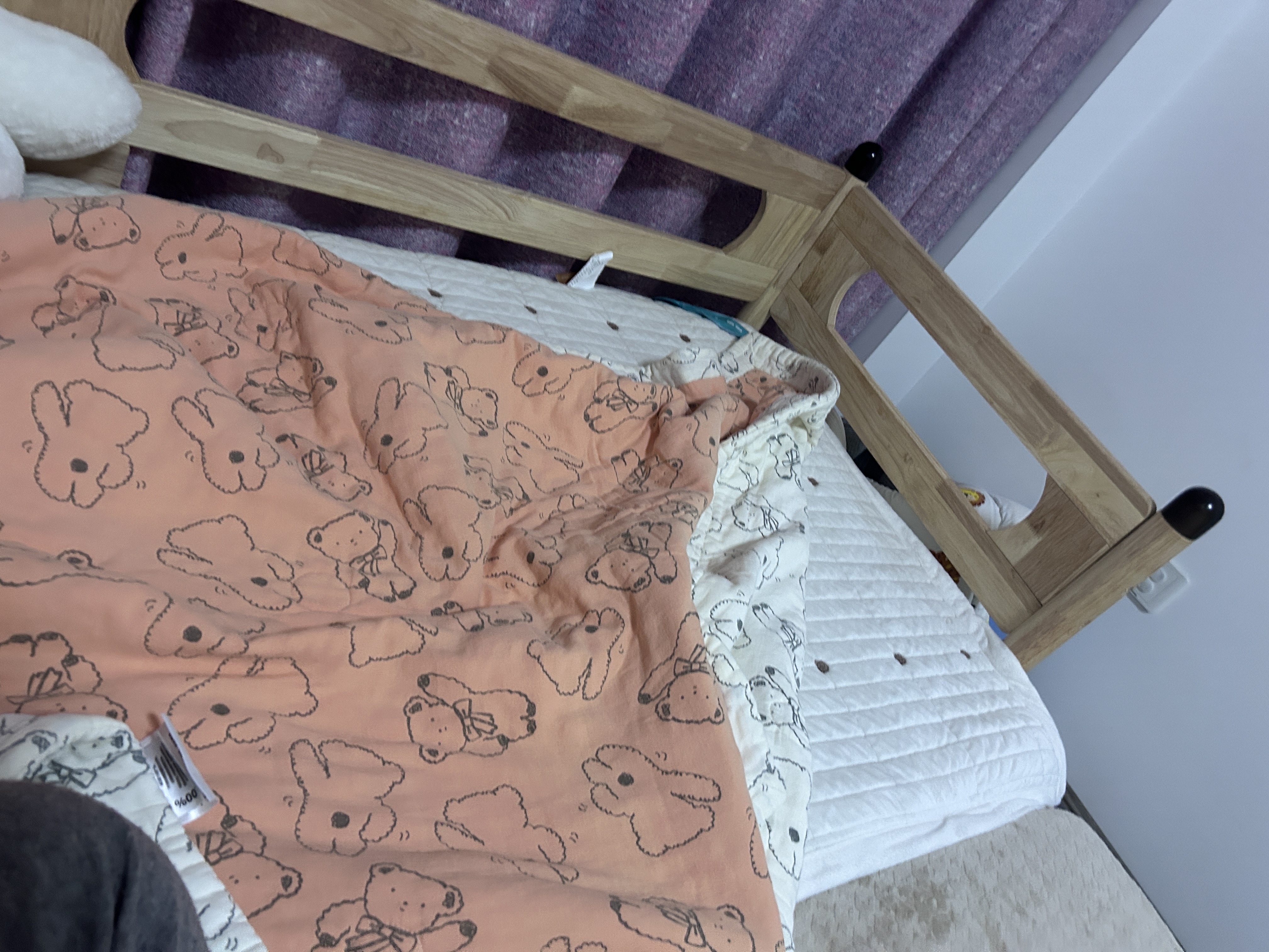 爱果乐实木拼接床加宽大人可睡儿童床婴儿床无缝拼接橡胶木床边床 实拍图