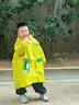 牧萌儿童雨衣带书包位男童女童女孩加长全身学生雨披 黄色恐龙 2XL 实拍图