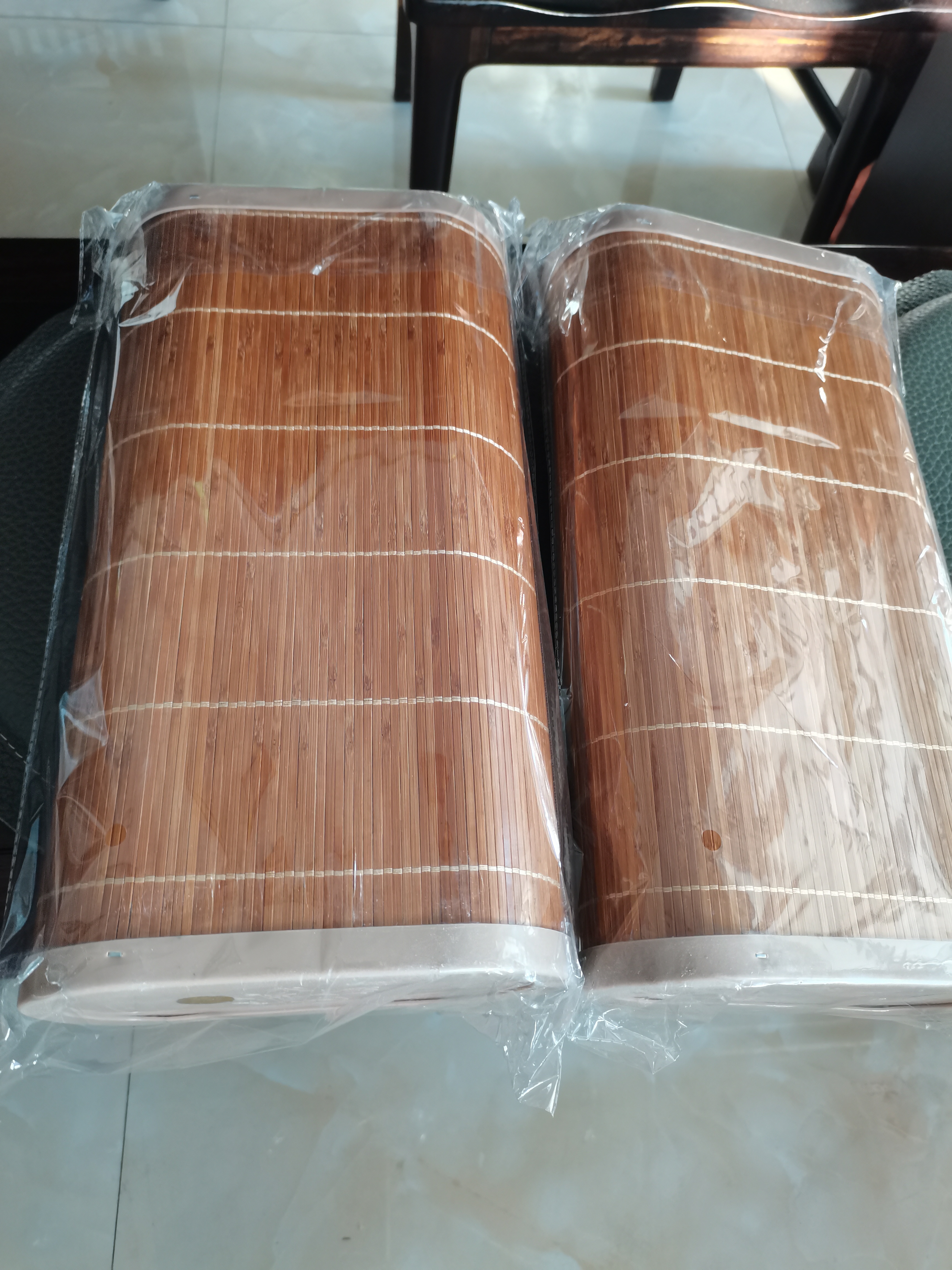 夏季竹枕头空心纯天然竹编凉枕护颈椎枕透气凉爽单人家用软竹枕头 凉席竹条枕头【大号37*20*9】 一对 实拍图