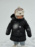 保姆鹅  【风墙】儿童羽绒服宝宝中长款护脸加厚外套保暖童装[NG2664] 炭黑 100 实拍图