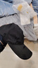 啄木鸟破洞棒球帽子男女通用斜纹棉鸭舌帽显脸小加大加宽帽檐软顶遮阳帽 黑色 均码 帽围可调(头围55-60cm) 实拍图