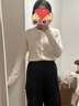 优衣库精纺美利奴羊毛圆领针织开衫/长袖女装通勤485304 478331 478331/01乳白色 S 实拍图
