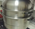 九阳（Joyoung）蒸锅不锈钢蒸锅家用炖汤蒸馒头包子鱼三层大容量汤锅28cm 实拍图