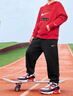 NIKE3BRAND 耐克男女童红色拜年服卫衣+长裤2件套儿童纯棉舒适套装 实拍图