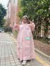牧萌儿童雨衣带书包位男童女童女孩加长全身学生雨披 粉独角兽 4XL 实拍图