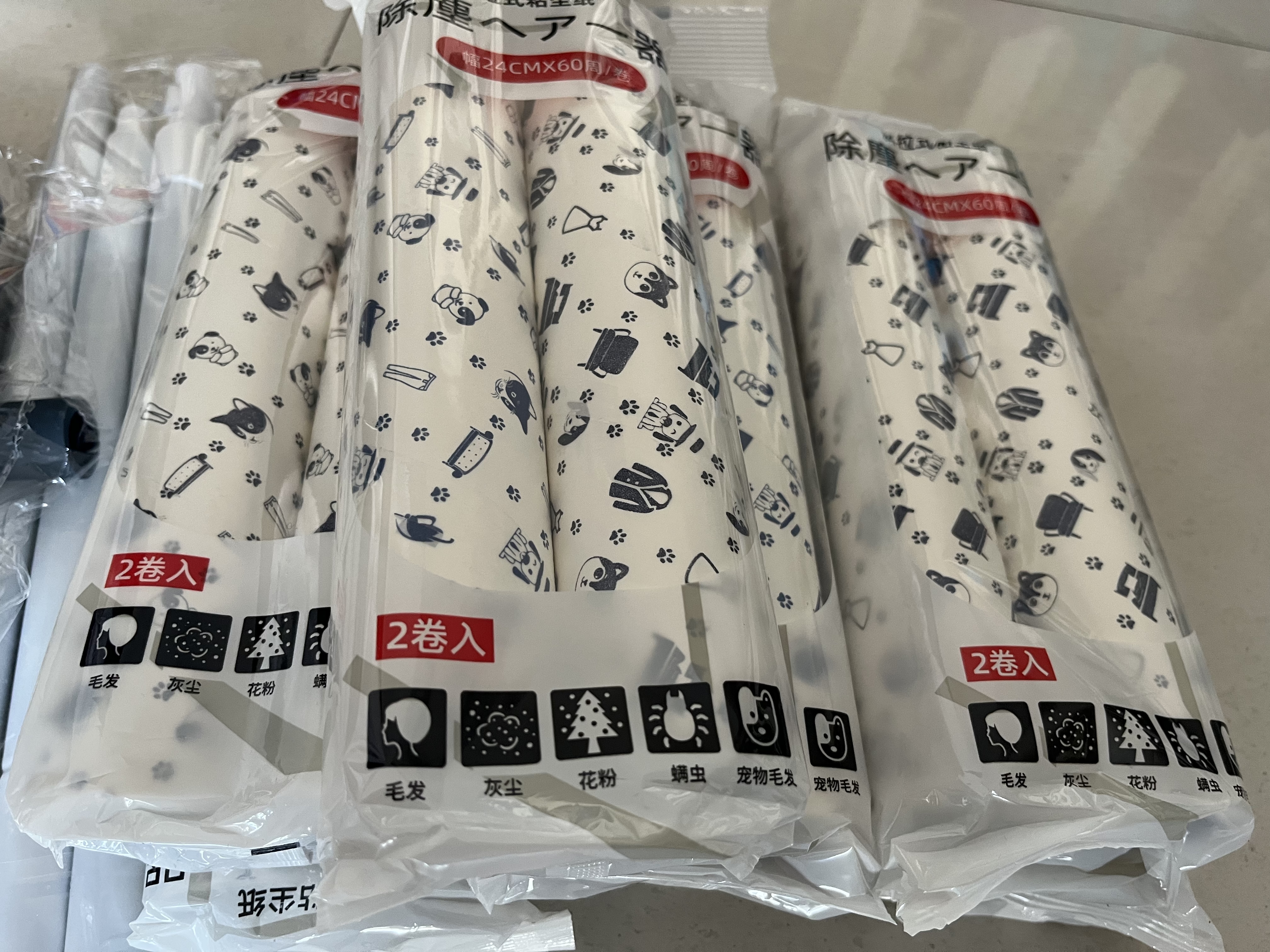 初舍（CHUSHE）长杆粘毛器滚筒24cm15卷900撕宠物床上毛发毡毛神器滚子可撕式纸 实拍图