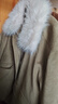 红袖（hopeshow）巴恩风大毛领羽绒服2025冬季新款女装90白鸭绒撞色工装气质短外套 卡其038 L 实拍图
