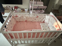 看宝贝（lookbaby）婴儿床多功能床实木可拼接床可移动 大床|蚊账+棕垫+海底世界粉五件套 实拍图