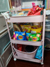 顺优置物架落地碳钢储物架移动厨房收纳架移动小推车三层 粉色SY-1320 实拍图