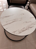顺冠茶几客厅茶台仿岩板创意北欧茶桌现代小户型简约圆形小桌子极简型 【送货上门】黑架-70白纹+50黑纹 实拍图