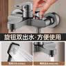 NYOY【德国】全铜主体淋浴水龙头混水阀浴室三联开关冷热龙头花洒全套 【枪灰】边开三联+全配件+三件套 全铜主体丨增压花洒丨分体安装 实拍图