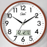 康巴丝（Compas）挂钟客厅静音走时简约日历石英钟表挂墙时钟 c2855Y 咖木色26cm 实拍图