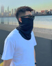 特步（XTEP）防晒面罩骑行冰丝面巾围脖套魔术头巾男女防风尘骑车登山钓鱼装备 【降温隔热/冰丝面罩】黑色 均码【80-200斤】 实拍图