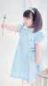 G.duck小黄鸭女童夏装牛仔套装2026新款儿童阔腿裤两件套宝宝夏季衣服 浅蓝色 120 (建议105-115cm 4-5.2周岁) 实拍图