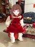 G.duck一周岁礼服女宝宝连衣裙儿童唐装套装中国风秋季裙子婴儿抓周衣服 红色 90 尺码1~2岁【 80-90cm】 实拍图