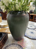 景德镇陶瓷花瓶摆件客厅插花落地高级感种花盆大复古陶罐水养中式 绿森林中号【暗绿色】可水培 实拍图