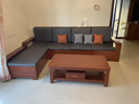 梓画实木沙发客厅金丝胡桃木家用中式直排贵妃储物2026新款家具1203 四人位+贵妃踏+茶几【特价】 【储物款】  5A抗菌｜10防科技布｜乳胶坐垫 实拍图
