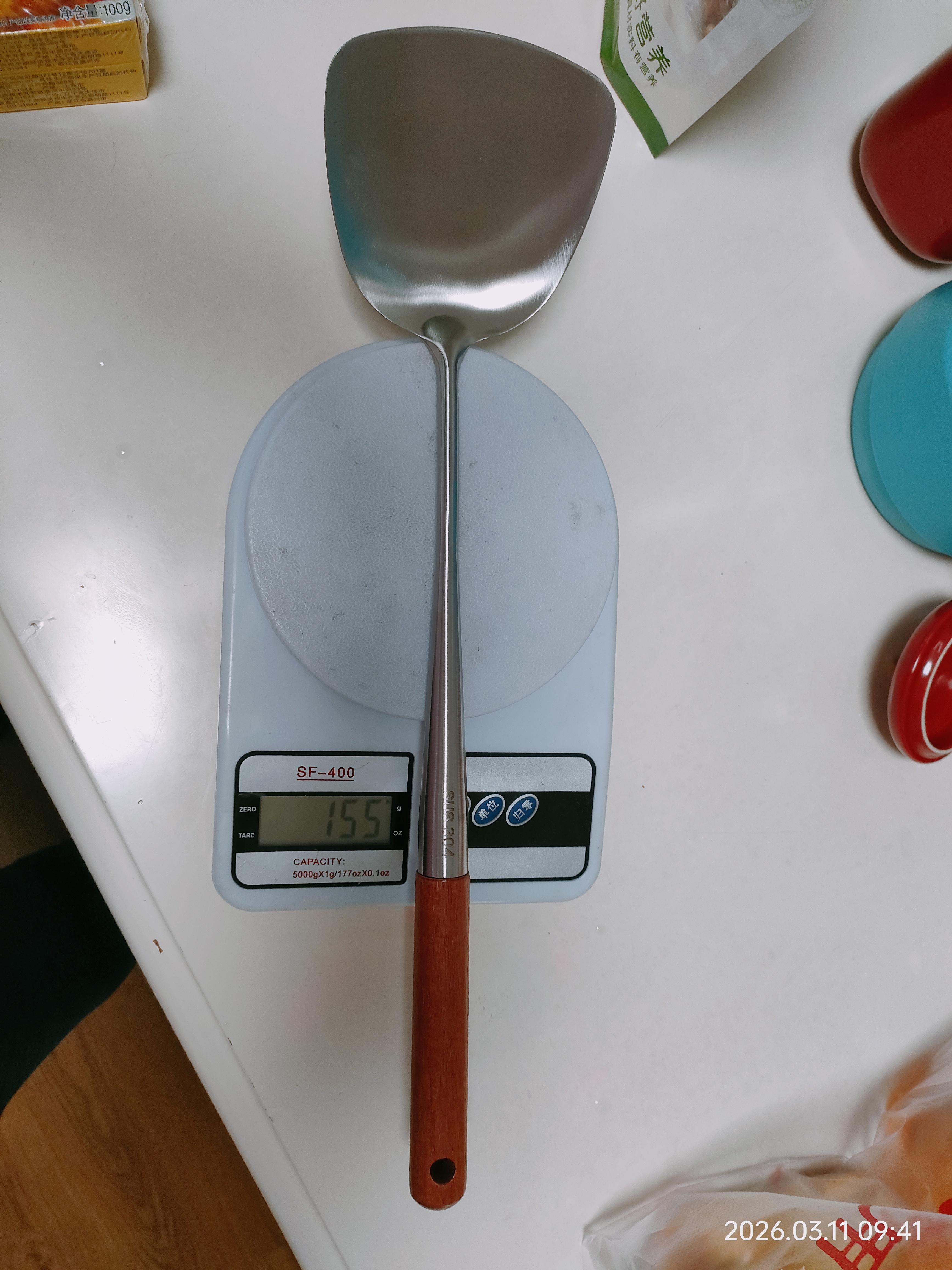 COOKSS304不锈钢锅铲炒菜铁铲子实木花梨木煎铲铸铁锅炒菜专用【加长】 实拍图
