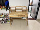 竹音全实木书桌学生学习桌北欧简约书房电脑桌家用书桌书架组合写字桌 原木色【进口实木不贴皮】可调高度 1米实木单桌 实拍图