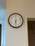 POWER霸王挂钟表 客厅简约挂墙大号时钟电子石英钟35cm木纹色23016J 实拍图