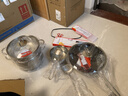 双立人（ZWILLING）锅具套装钛陶瓷覆面蜂窝炒锅不锈钢汤锅蒸笼奶锅切菜刀厨房剪刀锅铲百年经典7件套 实拍图