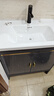 优莱可可落地式浴室柜陶瓷一体盆洗手盆柜组合卫生间洗脸盆洗漱台池太空铝 绅士灰落地大门70cm 实拍图