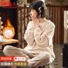 南极人【法兰绒】女士睡衣女秋冬加绒加厚长袖可外穿套头家居服杏2XL 实拍图